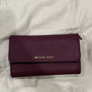 Michael Kors Burgundy Plum Wine Small Crossbody Chain Purse